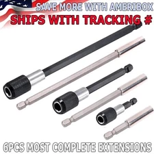 6Pc Magnetic Extension Socket Drill Bit Holder Screwdriver 1/4" Hex Shank Quick
