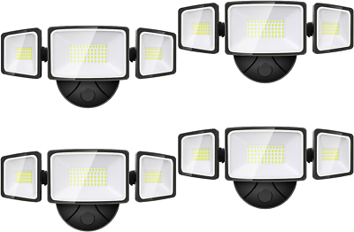 #ad 60W Flood Lights Outdoor 4 Packs 6000LM Super Bright Security Lights 3 Adjusta $209.99