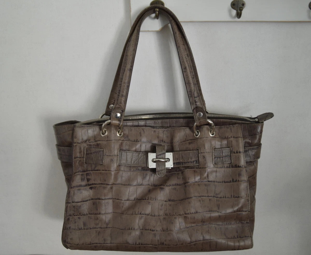 Sac Besace En Cuir Beige Clair TEXIER - Bandoulière, Occasion Très Bon état