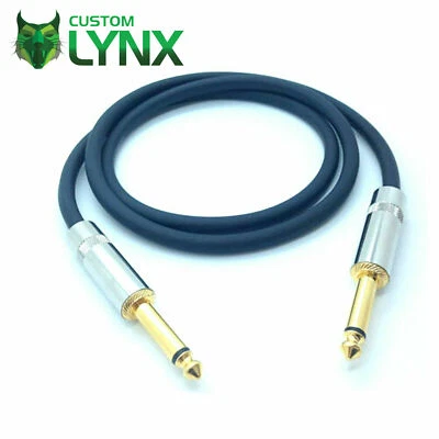 CUSTOM-LYNX Rean Neutrik 1m Jack Speaker Cable. Mono Jack to Jack Lead 6.35mm 1/4". Head Cab