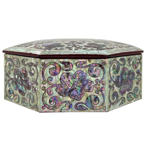 Handmade Mother of Pearl Jewelry Box Octagonal Shape Mini Trinket Box - Picture 6 of 19