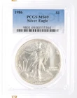 United States 1986 1 Oz .999 Fine ASE Silver American Eagle PCGS MS69 Coin