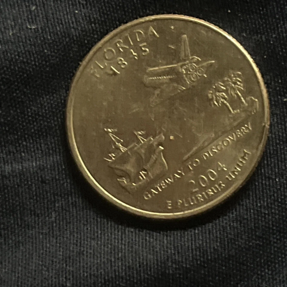 US  2004 D Florida State Quarter missing clad error - Image 2 of 2