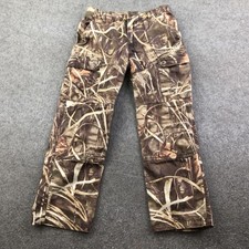 Game Winner Pants Youth 10 Brown Camo Cargo Hunting Outdoor Cotton Pockets