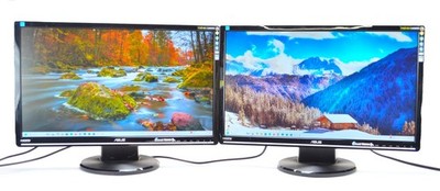 Lot of 2x ASUS LCD LED Monitor VW246H 24'' 1920x1080 HDMI DVI VGA Speaker FHD