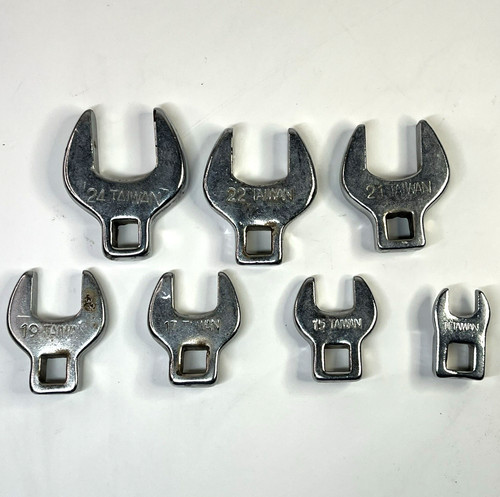 7pc 3/8" Inch Drive Crowfoot Wrench Set Metric Size 11 15 17 19 21 22 24