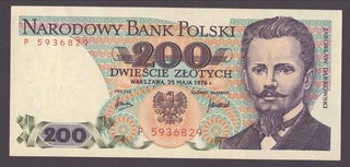 Polen / Poland; P. 144a); 200 Zlotych vom 25.5.1976; RR