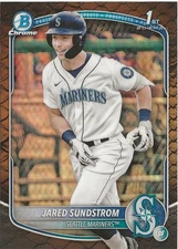 2025 Bowman Chrome Jared Sundstrom Reptilian Refractor SP RC Seattle Mariners