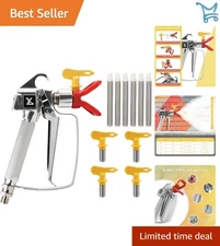 Airless Paint Spray Gun Metal 3600 PSI High Pressure with Swivel & Filters