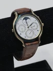 Seiko LaSalle Quartz Moonphase Calendar Watch Day 24H Gold Tone Vintage Japan
