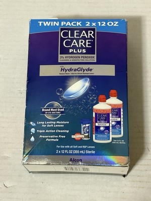 2 pack Clear Care Plus Cleaning Solution with Lens Case, Twin Pack, Multi, 12 Oz