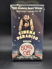Cinema Paradiso VHS SEALED HBO Video Watermark Phillipe Noiret Yellow Subtitled