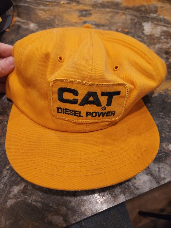 Vintage Tonkin Cat Diesel Power Hat Yellow Foam 80's 90's Work Snapback USA