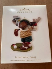 Hallmark Keepsake Ornament 2008 In the Holiday Swing Moose Playing Golf Golfing