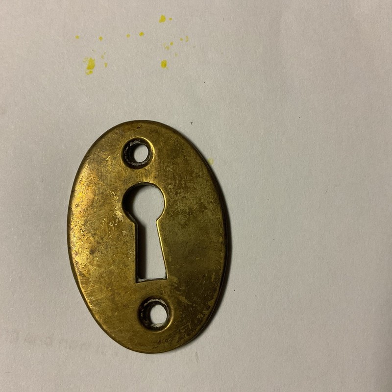 Brass Oval Vintage Antique Flat Escutcheon Furniture Hardware