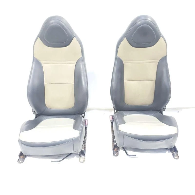 Pair of Gray and Beige Leather Seats OEM 2006 Pontiac Solstice - Image 2 of 4