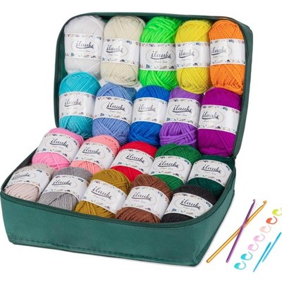 Strickgarn, Baumwollgarn, Häkelgarn, 600g, bunt, 100% Acryl, Anfänger-Set