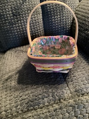 LONGABERGER 1998 SMALL EASTER BASKET W/LINER & PROTECTOR - MINT CONDITION!