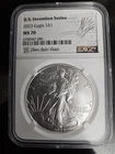 2023 Silver Eagle S$1 US Invention Series NGC MS70