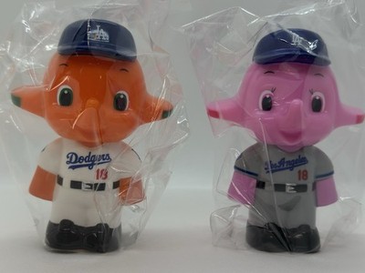 New LA Dodgers Sato-chan Satoko-chan Elephant Sofubi Coin Bank Figure Set Japan