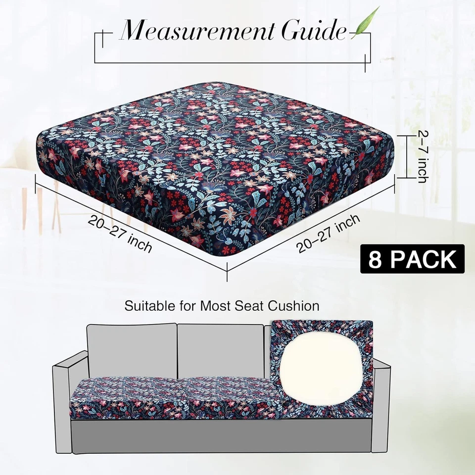 Fundas de cojín elásticas para patio de 8 piezas en cachemira - Protector exterior estilo retro Foto 4 de 4