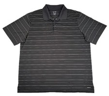 C9 Champion Polo Shirt Mens XL/TG Gray Stripe Short Sleeve Performance Duo Dry