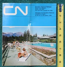 1968 Grand Trunk Western Railway Timetable Canadian National Railroad Canada