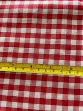 RED and WHITE gingham CHECK Fabric over 2 yd long x 45" wide LIGHTWEIGHT Cotton