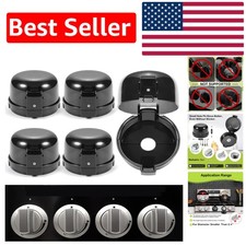 Black Child Safety Stove Knob Covers - Secure Locking, Fits Up to 2.4" Knobs