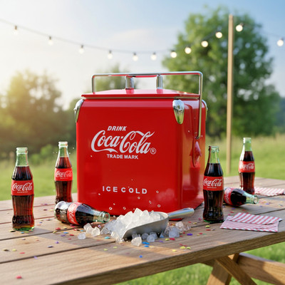 Coca-Cola 14Qt Cooler - Metal Ice Chest for Tailgating, Beach Parties & Outdoor