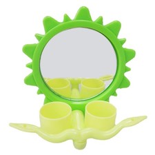 Bird Mirror Toy with Perch Plastic Feeding Dish Cups Hanging Parrot Feeder