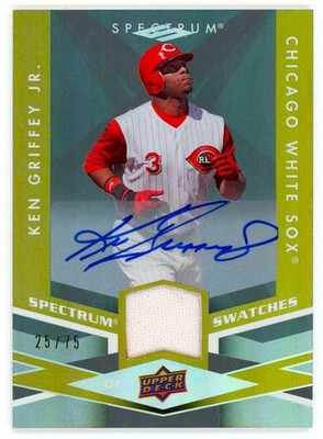 2009 UD Spectrum Swatches Ken Griffey Jr Auto Game Used Jersey Patch 24/75 HOF