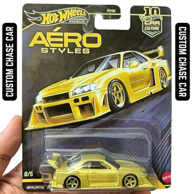 Hot Wheels Aero Styles Gold LBWK LB-ER34 Super Silhouette CUSTOM