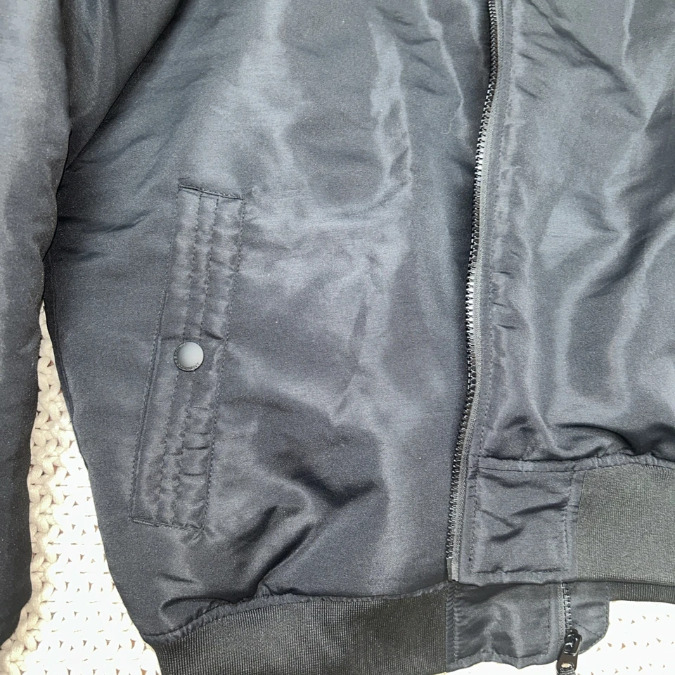 Hawke & Co Chaqueta Negra Cremallera Completa Naranja Forrada de Nylon con Capucha Talla Grande Foto 2 de 4