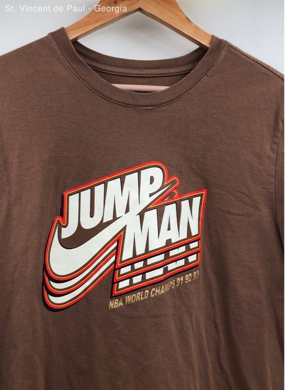 Jordan Air Brown Nike Jump Man Logo NBA World Champs 91, 92, 93 T