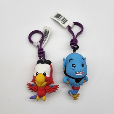 Disney 3D Keychain Lot Aladdin Genie & Iago bag charms  
