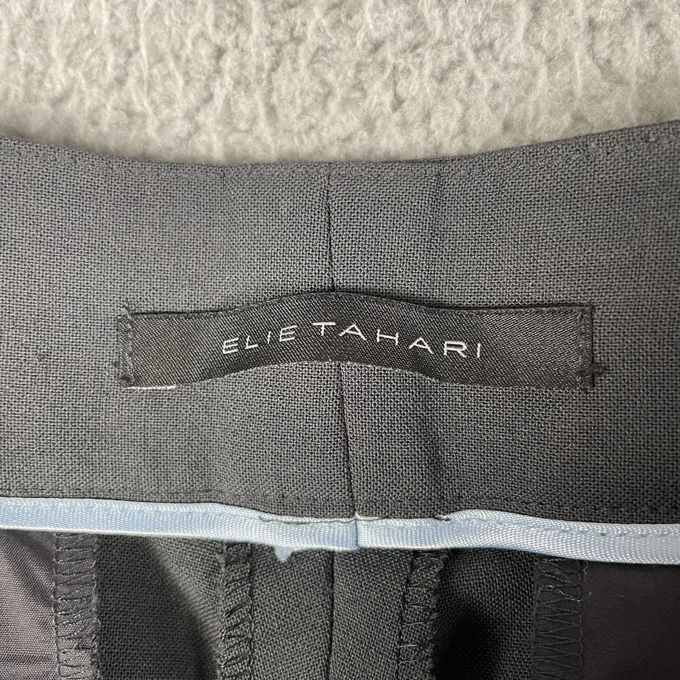 Pantalones de vestir Elie Tahari para mujer 6 grises mezcla de lana pantalones tiro medio carrera 29x32 Foto 3 de 4