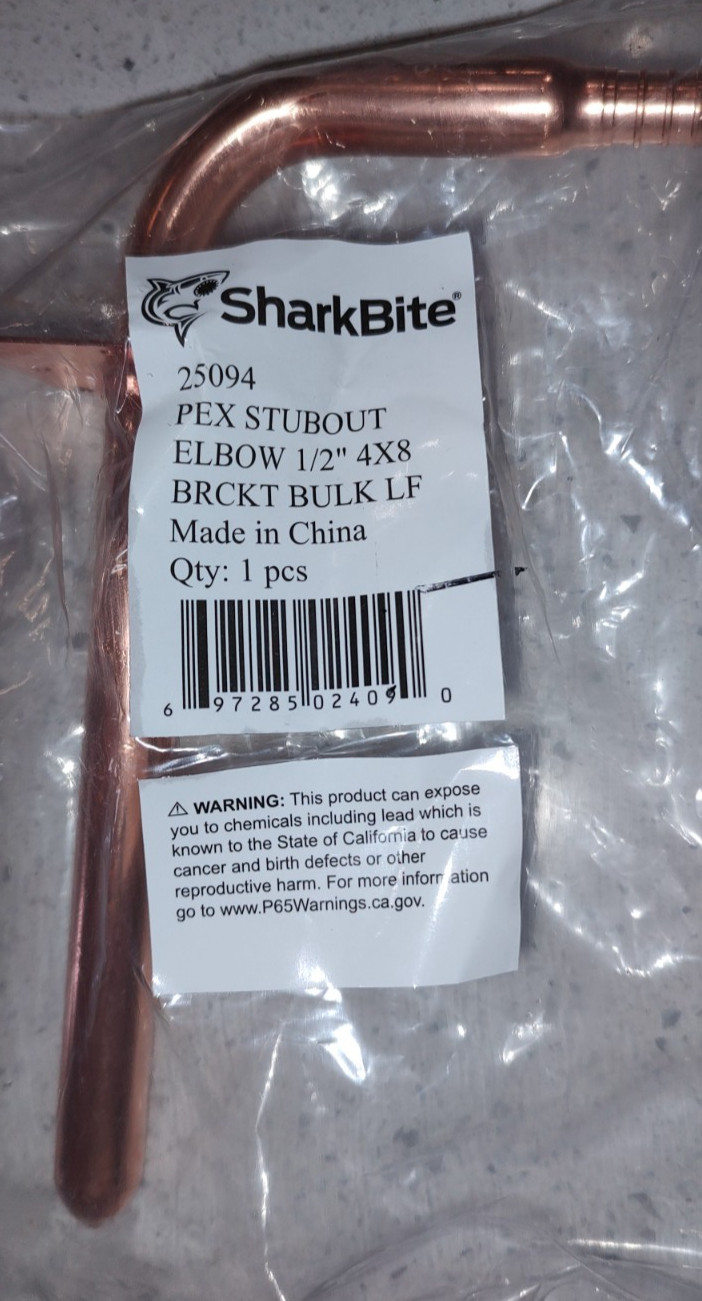 SharkBite 25094 Pex Elbow 1/2" 4x8 with Bracket LF