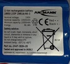 Ansmann Battery Pack Li-ion 3.63V 10500mAh 18650 1S3P 2447-3034-20