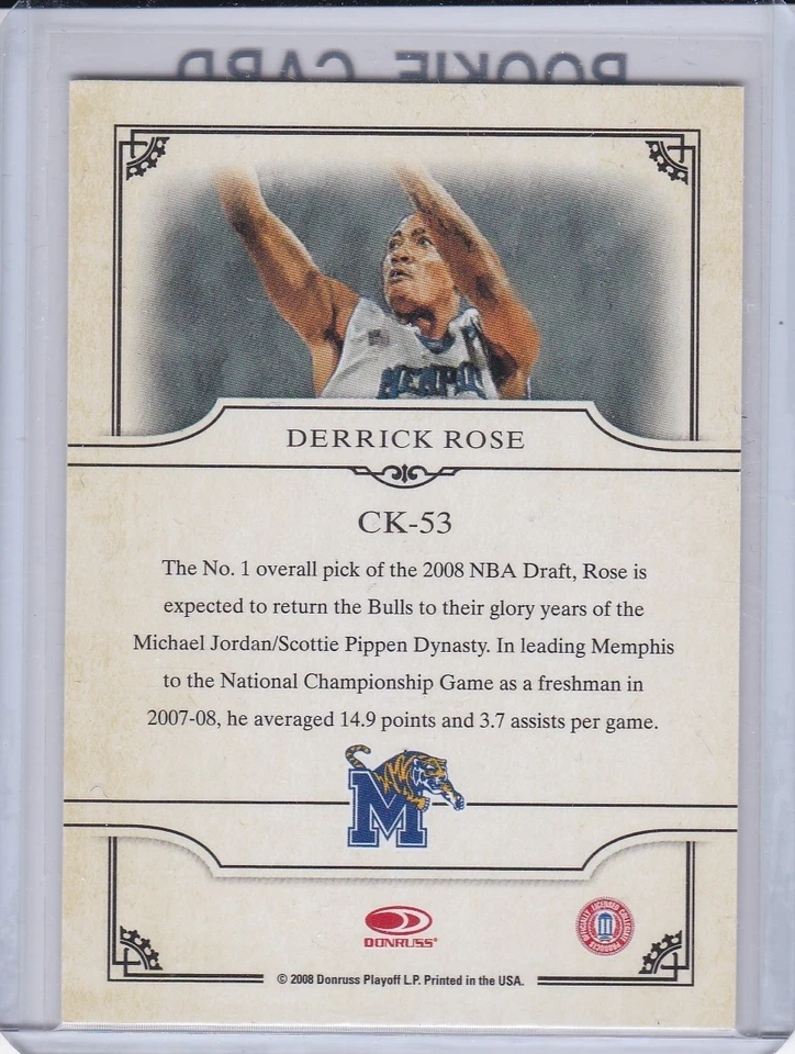 DERRICK ROSE ROOKIE CARD 2008 Donruss Threads COURT KINGS RC Basketball BULLS! - Image 2 of 2