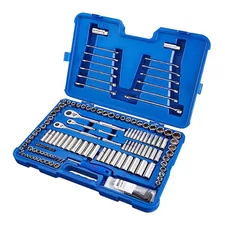 Westward 4Yp77 Socket Wrench Set, 1/4", 3/8", 1/2"Dr, 145Pc
