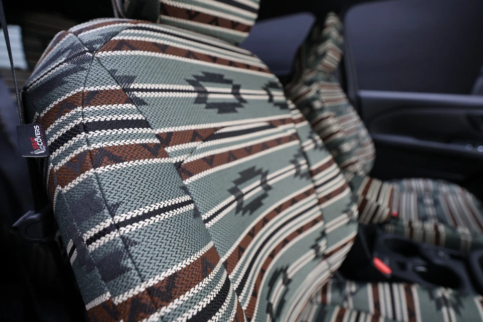 FUNDAS DE ASIENTO DELANTERAS AZTEC de ajuste personalizado para el asiento deportivo BMW X3 2018-2023 solamente Foto 2 de 4