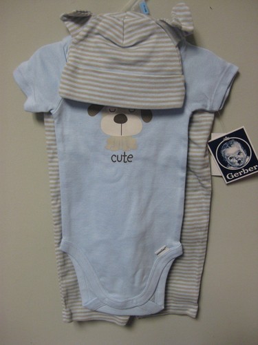 Gerber Baby Boy 3-Piece Light Blue Dog Outfit; ROPA DE BEBÉ DUCHA REGALO - Imagen 4 de 6