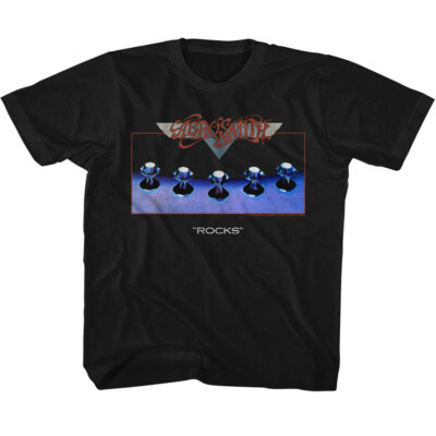 Aerosmith Rocks Album Cover 1976 Youth T Shirt Rock Band Music Merch