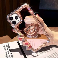 For Samsung S25 Ultra S24 S23 S22 S21 S20 Glitter Bling Mirror Diamond Ring Case
