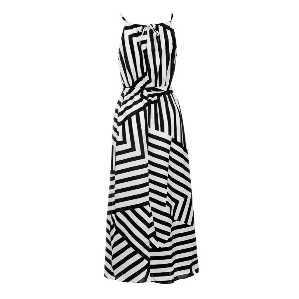 chinese dress ladies Black Stripe Off Shoulder Midi Dress main image 1