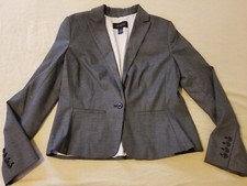 Womens Ann Taylor Wool Jacket Blazer 12 Gray