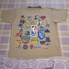 Vintage NBA ALL STAR ALL OVER LOGO PRINT VINTAGE T SHIRT Rare 90s Y2k 2000s