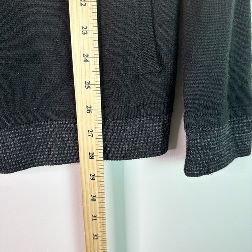 CALVIN KLEIN Cardigan Men L Black Gray European Merino Sweater Full Zip NWOT - Picture 6 of 9