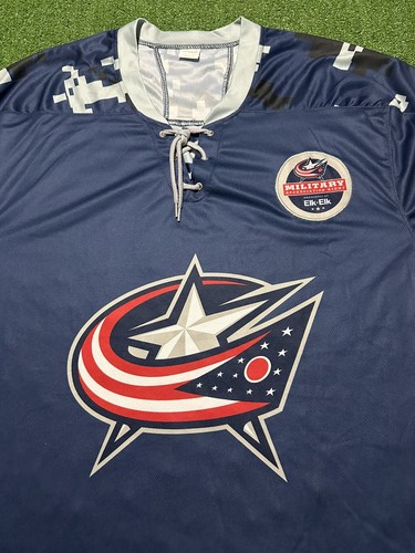 Columbus Blue Jackets Military Appreciation Night Elk & Elk Promo Jersey XL CBJ - Picture 3 of 7